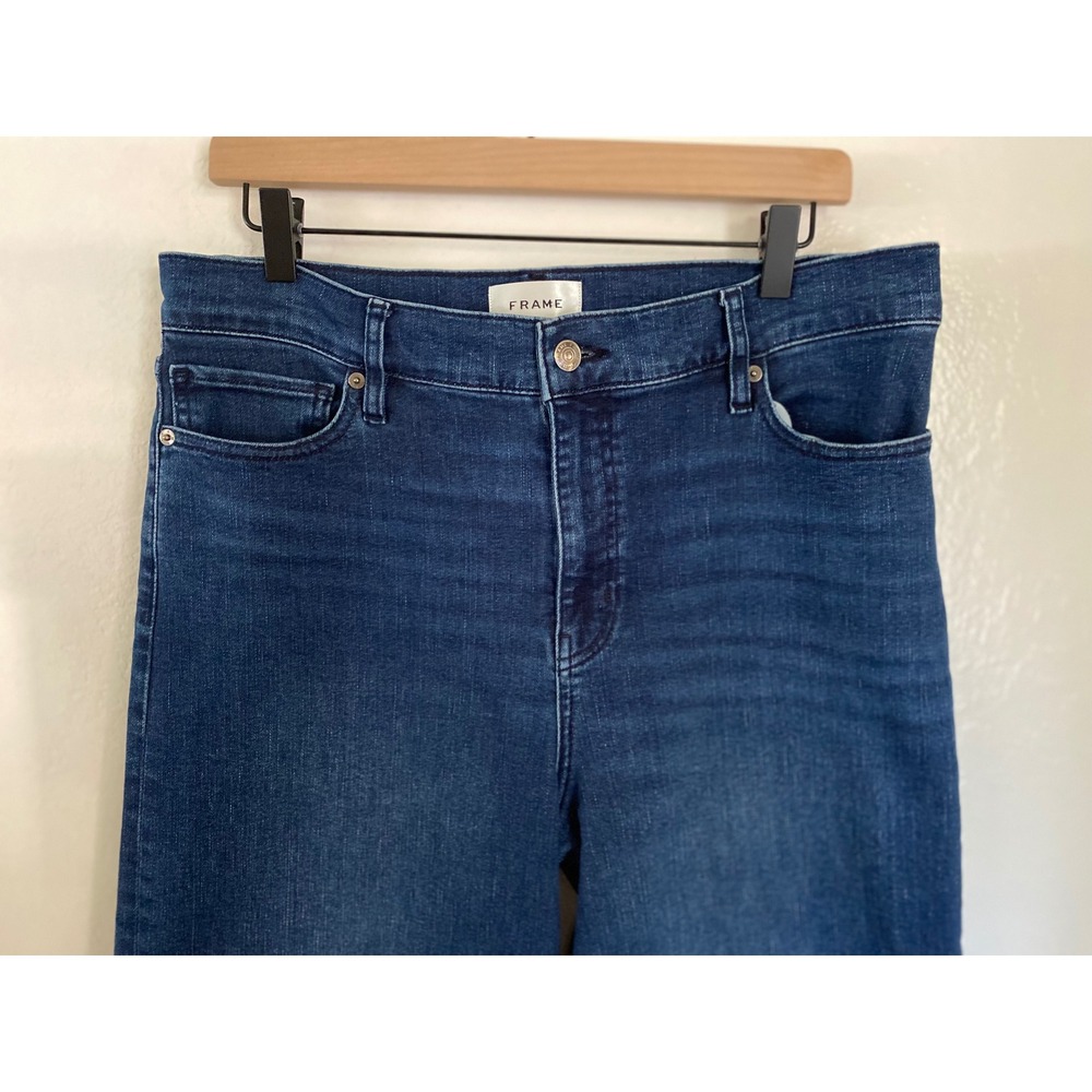 FRAME Le Slim Palazzo Jeans Trick Wash High Rise Wide Leg Denim Size 32 - Picture 5 of 15